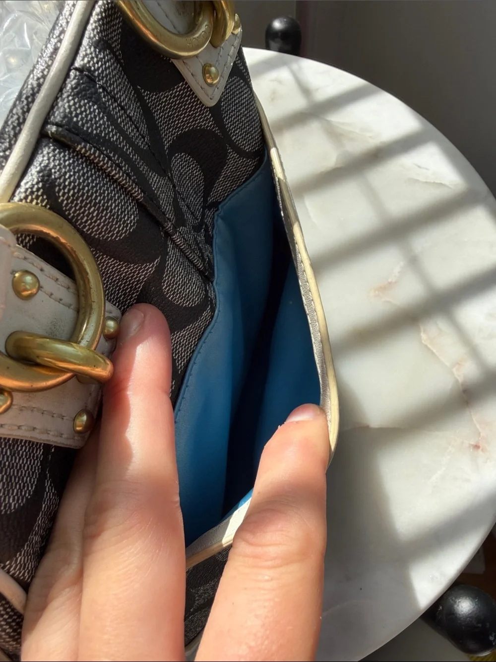 Coach Heritage Stripe Domed Satchel Bag